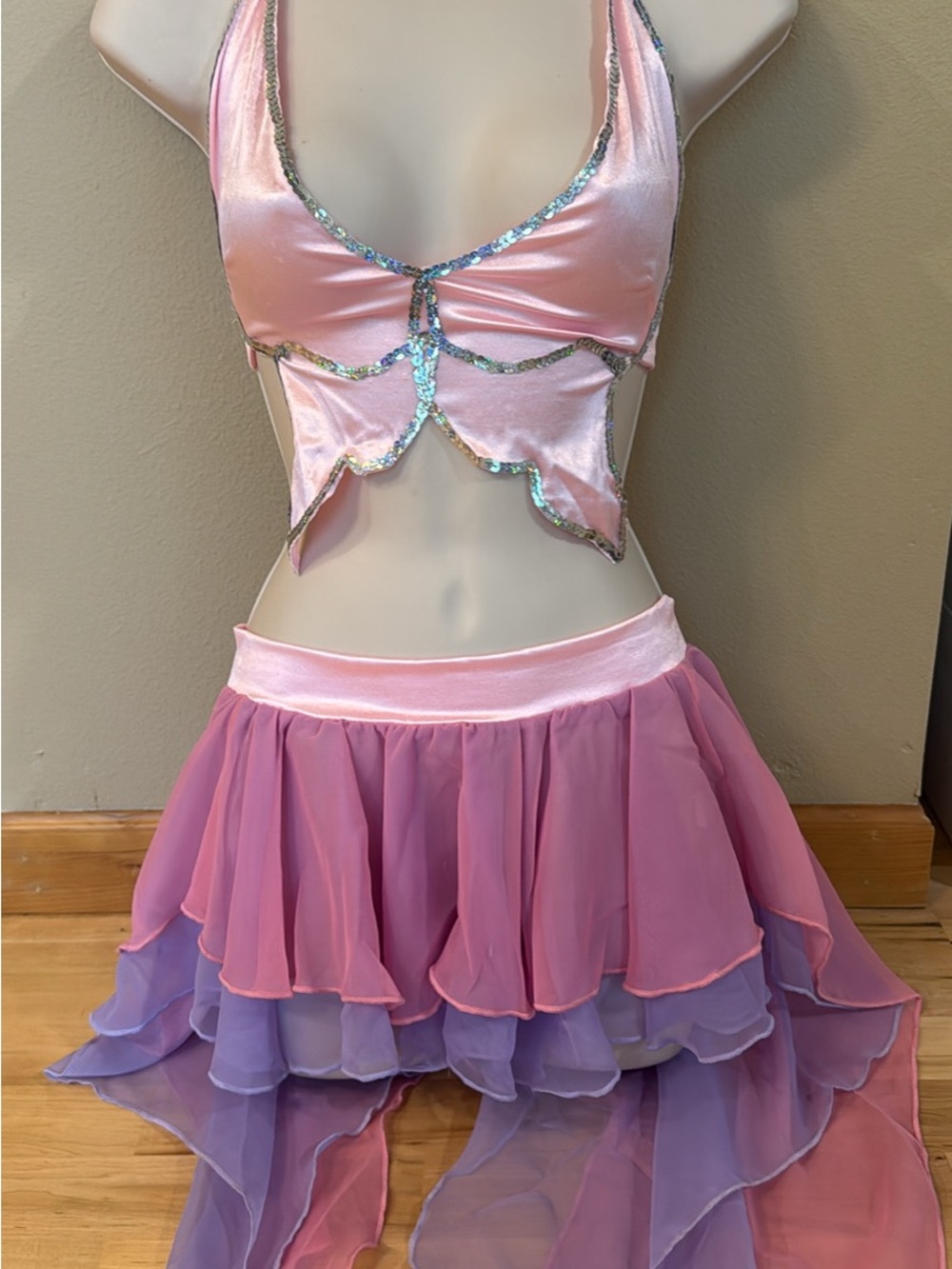Pink Lavender Layered High-Low Skirt small Halloween costume fairy pixie sexy